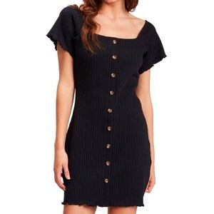 Roxy Sandy Hills Short Sleeve Black Dress